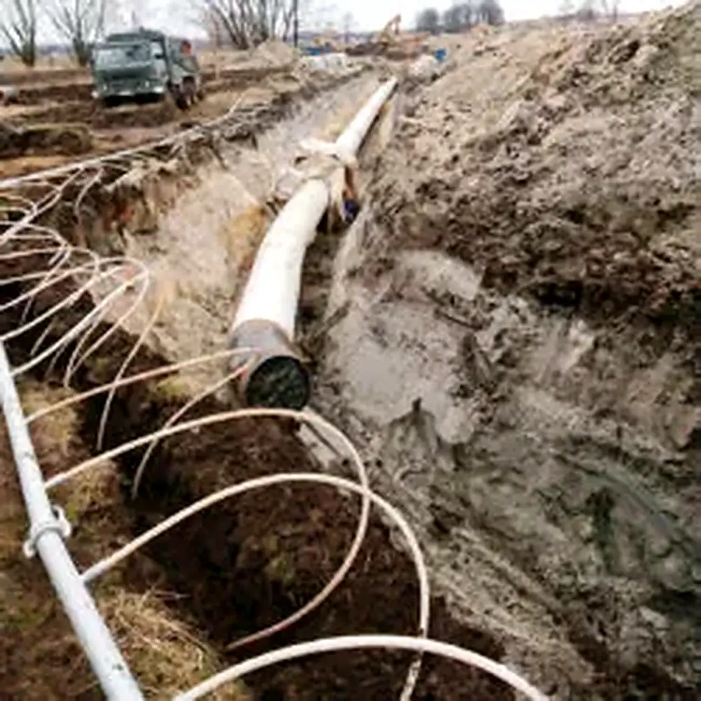 Rurociąg odwodnieniowy na budowie